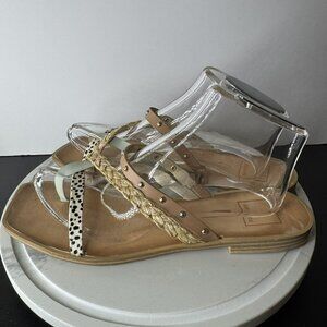 Dolce Vita ISA Strappy Sandals Size 9.5M Multicolor Straw Faux calf hair studded